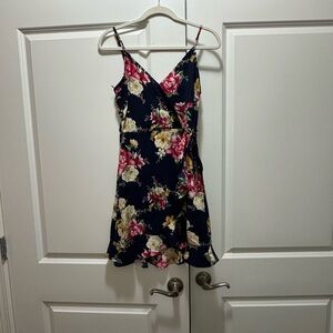 Mine Floral Mini Dress - Navy and Pink
